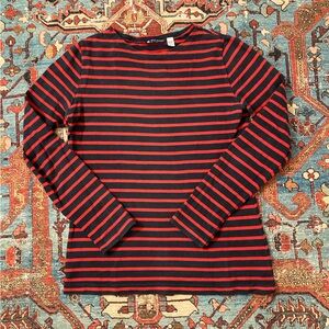 Vintage Petit Bateau Red & Navy Striped top
